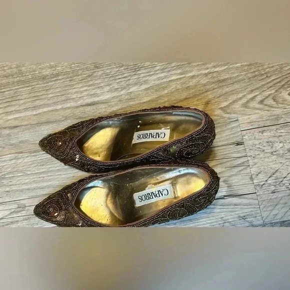 VINTAGE** Caparros  Tan / Brown Sequin - Picture 11 of 11
